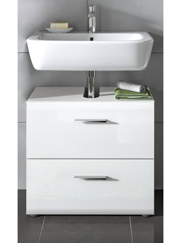 Inn.Furn Waschbeckenunterschrank weiß Hochglanz, Badezimmer Unterschrank 60 cm