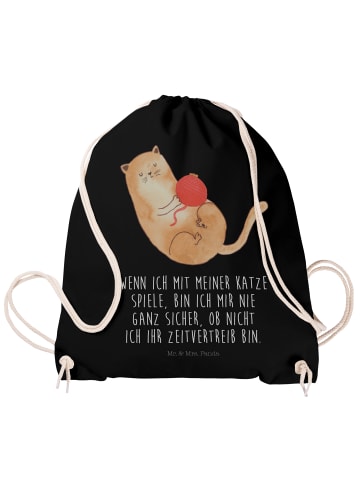 Mr. & Mrs. Panda rucksack stoff Katze Wolle mit Spruch in Schwarz