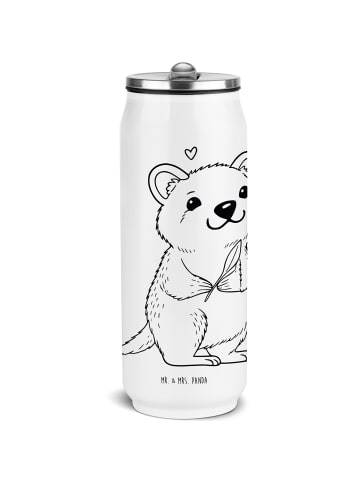 Mr. & Mrs. Panda sport trinkflasche Quokka Happy ohne Spruch in Weiß
