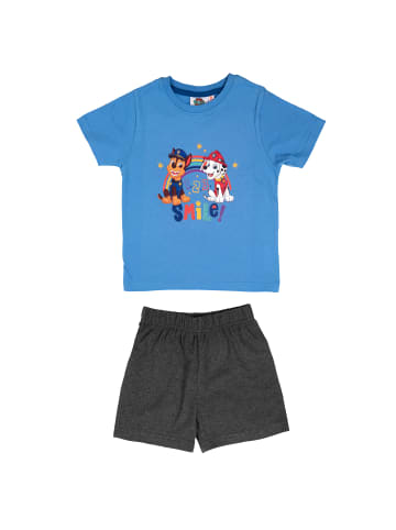 United Labels Paw Patrol Schlafanzug - 1, 2, 3, Smile  Kurzarm in blau/grau