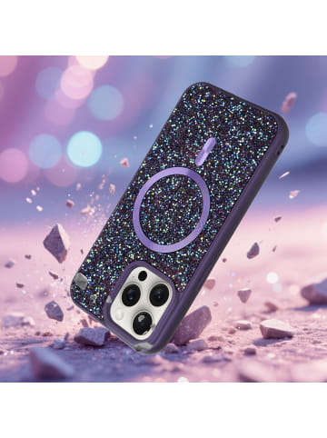 cadorabo Hülle für Apple iPhone 15 PRO Glitzer Schutzhülle in Lila