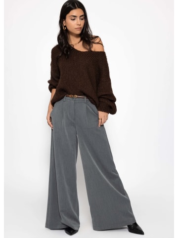 SASSYCLASSY Anzughose mit weitem Bein in Grau