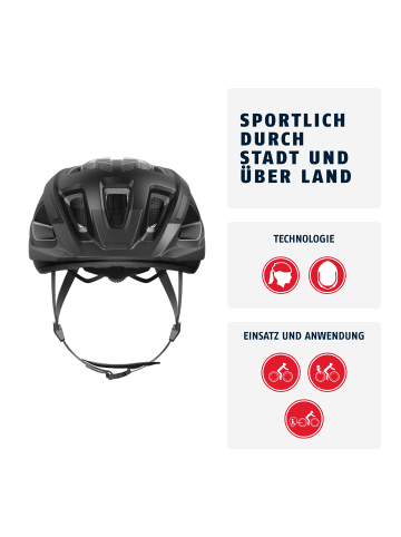 ABUS Fahrradhelm Aduro 3.0 LED in race black