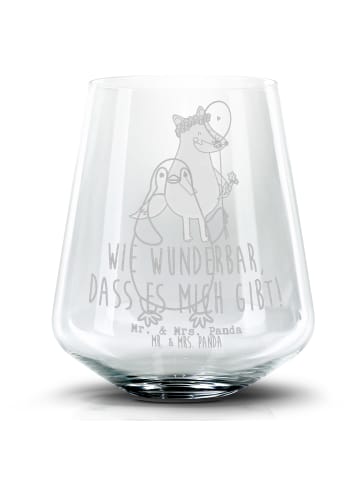 Mr. & Mrs. Panda Blümchentailglas Pinguin Luftballon ohne Spruch in Transparent