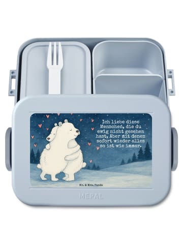 Mr. & Mrs. Panda MEPAL Bentobox Eisbär Umarmen Design mit Spruch in Blau Pastell