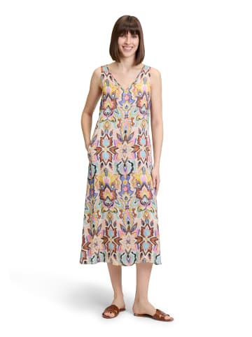 Vera Mont Sommerkleid mit V-Ausschnitt in Blue/Yellow