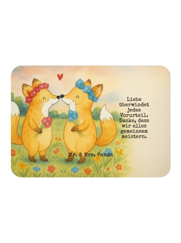 Mr. & Mrs. Panda Magnet Füchse Lesbian Pride Design mit Spruch in Weiß