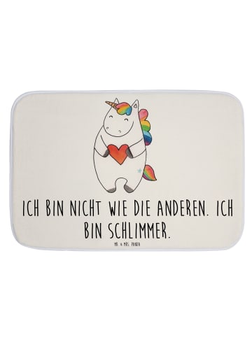 Mr. & Mrs. Panda Badvorleger Einhorn Herz mit Spruch in Weiß