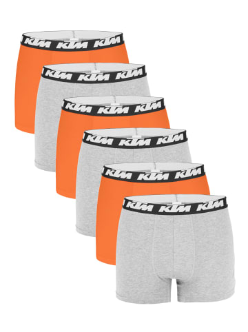 Freegun Boxershorts Pack X2 Boxer Man Cotton 6P in Light Grey / Orange