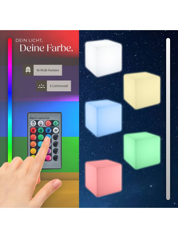 tectake Leuchtwürfel Luminous Cube, LED, mit Fernbedienung