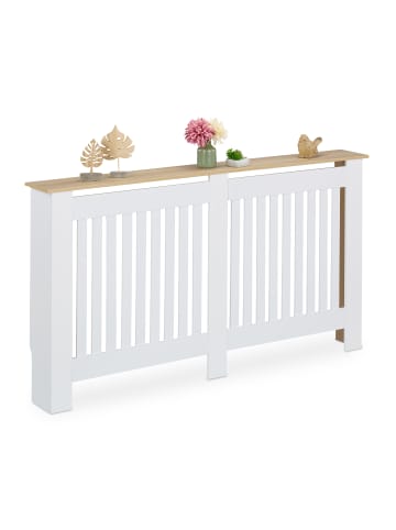 relaxdays Heizkörperverkleidung in Weiß - (B)152 x (H)83 x (T)19 cm