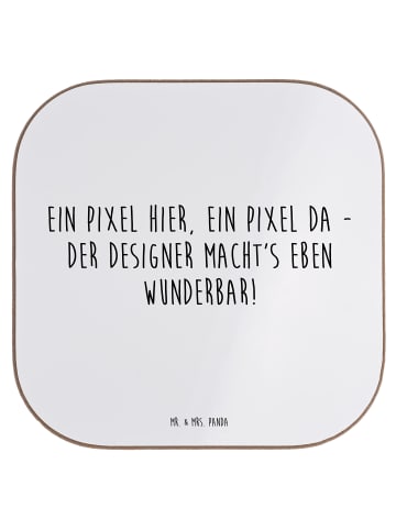 Mr. & Mrs. Panda gläseruntersetzer Spruch Designer Pixel Kunst m... in Weiß