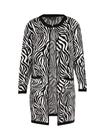 faina Damen Cardigan in Schwarz Wollweiss