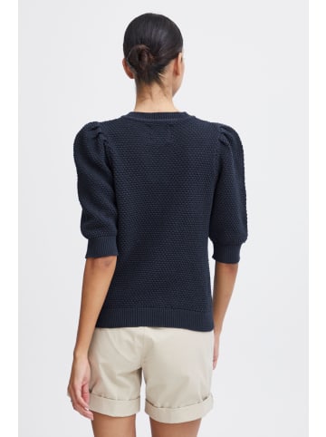 Oxmo Strickpullover OXMicha - 21800082-ME  Halbarm Pullover mit Puffärmeln in Dunkelblau