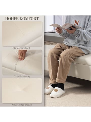 HOMCOM Sitzbank in Beige 120L x 44B x 44,5H cm