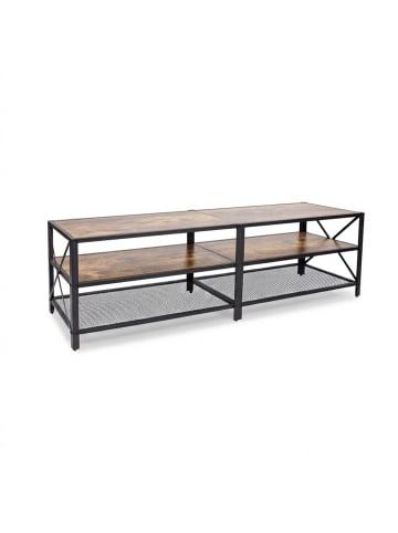 relaxdays TV-Lowboard in Braun/ Schwarz - (B)180 x (H)52 x (T)39 cm
