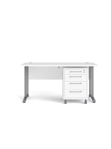 ebuy24 Schreibtisch Prisme Weiß 150 x 80 cm