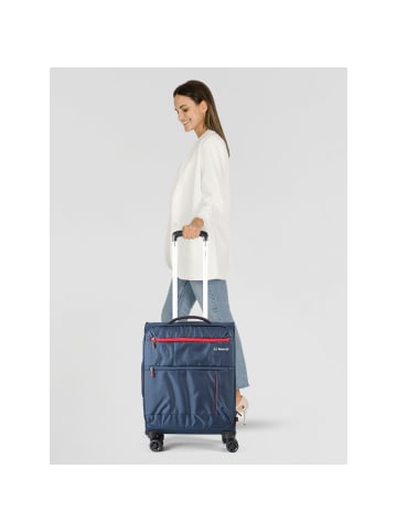 benzi 5825 4 Rollen Kabinentrolley 55 cm mit Dehnfalte blau