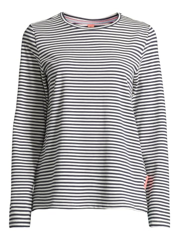 Salzhaut Rundkragen Langarmshirt für Damen in blau