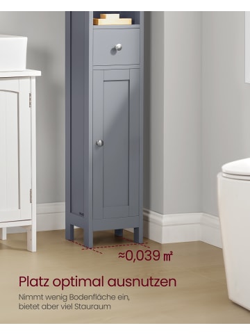 VASAGLE Badschrank in Taubengrau - (B)21.4 x (H)180 x (T)19.5 cm