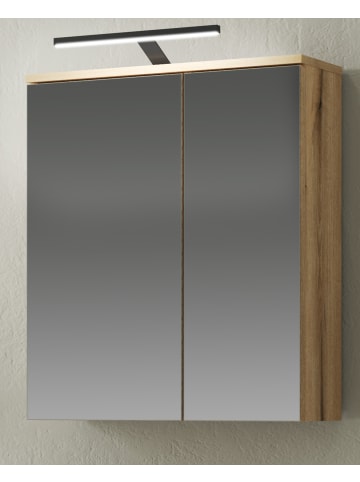 Furn.Design Spiegelschrank Evoke Eiche, Badschrank 2-türig, 60 x 70 cm