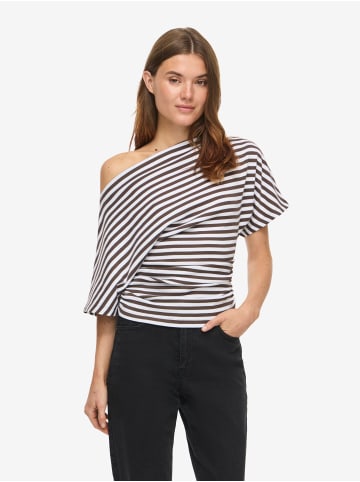 Noisy may One-Shoulder-Top in Chocolate Brown1