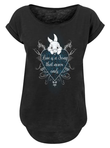 F4NT4STIC Long Cut T-Shirt Disney Bambi Klopfer Love Is a Song in schwarz