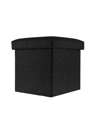 Intirilife Faltbarer Sitzhocker 30x30x30 cm in DIAMANT SCHWARZ