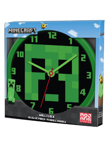 COFI 1453 Minecraft Wanduhr  Ø25cm in Grün