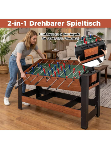 COSTWAY Muti Spieltisch drehbar in Hellbraun