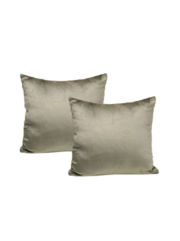 JACK 2er Set Teddy Flausch Kissenhülle Kissenbezug in Taupe