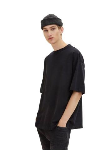 TOM TAILOR Denim T-Shirt OVERSIZED in Schwarz