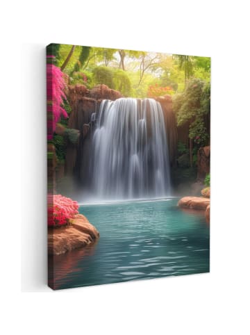 MuchoWow Leinwand bilder Tropischer Wasserfall (BxH)