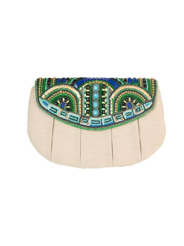 Lula Natura Clutch-Tasche "Lea" in Grün / Blau / Beige