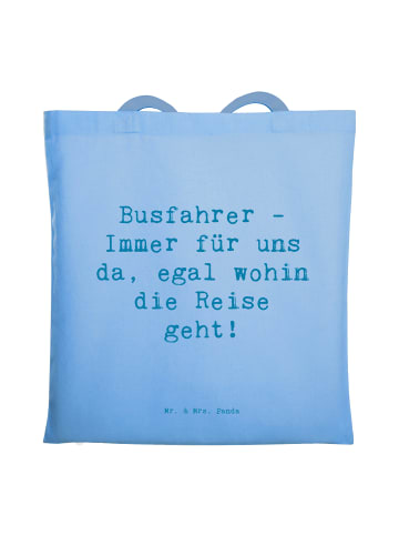 Mr. & Mrs. Panda Shopping Tasche Spruch Busfahrer Held mit Spruch in Sky Blue