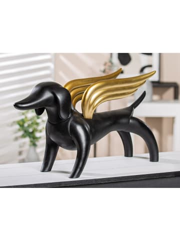 GILDE Figur Flying Dachshund schwarz - (H) 28 cm