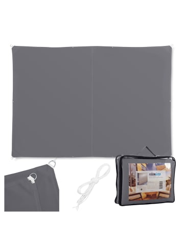 relaxdays Sonnensegel in Grau - (B)400 x (T)500 cm