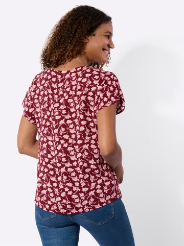 WITT WEIDEN Bluse in bordeaux-weiß-bedruckt