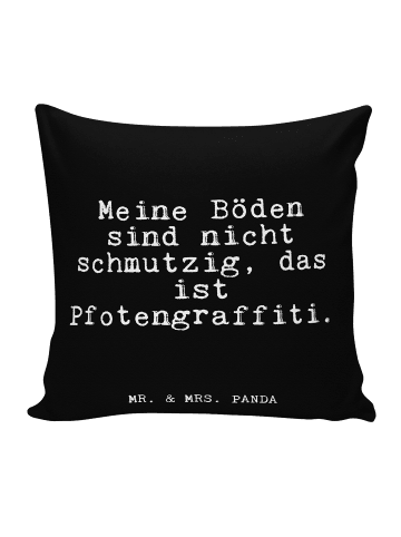 Mr. & Mrs. Panda Kopfkissen Meine Böden sind nicht... mit Spruch in Schwarz