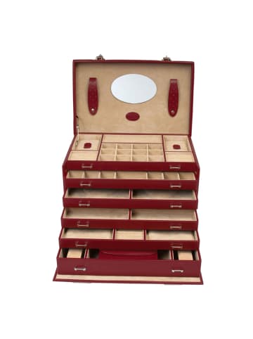 Windrose Merino Schmuckkasten 36 cm in rot