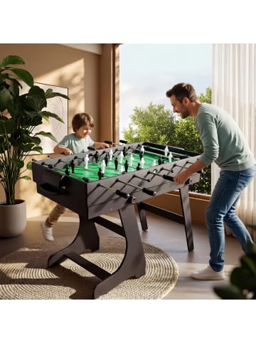 relaxdays Spieltisch "4 in 1" in Schwarz - (B)106,5 x (H)85,5 x (T)61 cm