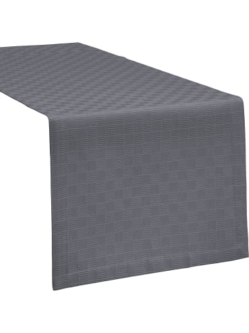Erwin Müller Jacquard, Baumwollmischung Tischläufer Paderborn in dunkelgrau