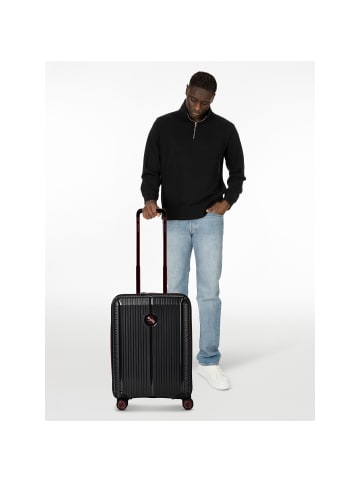 Polestream Paris 4 Rollen Kabinentrolley 55 cm mit Dehnfalte in black metallic