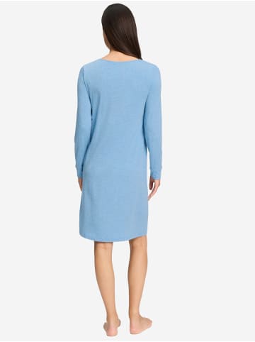 Hanro Nachthemd Natural Elegance in bluebird melange