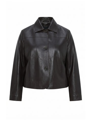 Ulla Popken Lederjacke in mahagoni