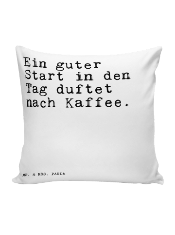 Mr. & Mrs. Panda Couch Kissen Ein guter Start in... mit Spruch in Weiß