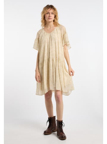 DreiMaster Damen Kleid in Wollweiss Mehrfarbig