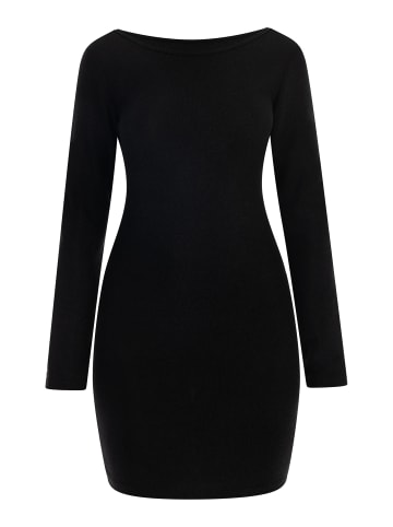 myMo at night Damen Strick Langarmkleid Mini in Schwarz