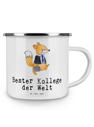 Mr. & Mrs. Panda Camping Emaille Tasse Fuchs Bester Kollege der ... in Weiß