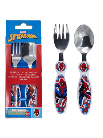 Spiderman Kinder Besteck-Set | Marvel Spider-Man | 2-teilig Gabel und Löffel